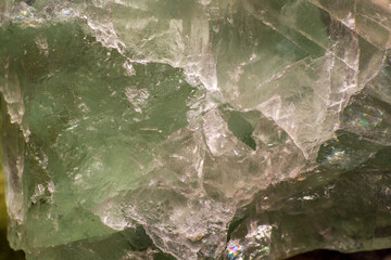 Texture of green fluorite close-up