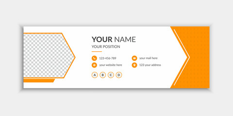 Simple and clean professional email signature template yellow color shapes