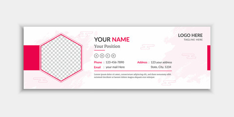 Creative email signature template or email footer and corporate social media cover design