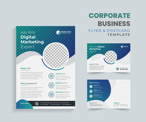 corporate business flyer and postcard template design