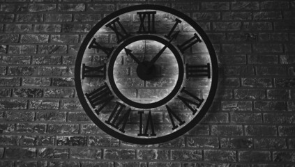 black luminous clock
