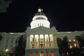 California State Capitol at night
