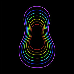 Spiritual growth, Rainbow color marked layers of the male body. The etheric, emotional, metallic, astral, celestial, and causal layers. Isolated vector on white background