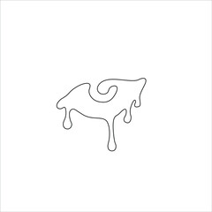 Eye with a tear continuous line drawing, tattoo, print for clothes and logo design, silhouette single line on a white background, isolated vector illustration.