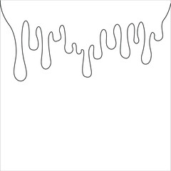 Obraz premium Dripping Paint Dripping liquid. Paint flows. Silhouette single line on a white background, isolated vector illustration.