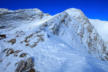 Snowy mountains of Slovenian Alps