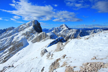Snowy mountains of Slovenian Alps