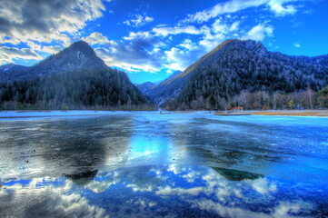 Alpine lake in northern Slovenia