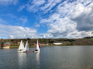 Obraz premium Yachts on the Reservoir. 