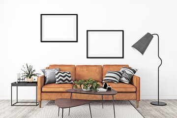 Frame mockup in modern living room