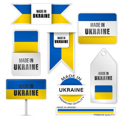 Obraz premium Made in Ukraine graphics and labels set.