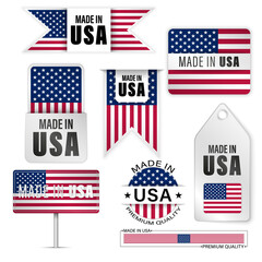 Made in Usa graphics and labels set.