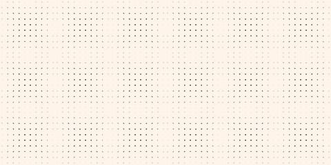 Halftone dots vector seamless pattern. Abstract minimalist monochrome dotted geometric texture with small circles. Black and white minimal background. Modern wide repeated design for decor, wallpapers