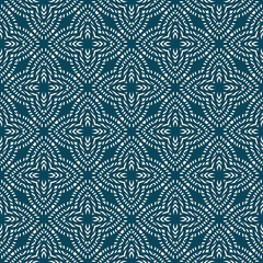 Vector geometric seamless pattern. Abstract ethnic texture with floral ornament, grid, lattice. Tribal ethnic motif. Folk style background. Embroidery pattern. Repeat design for decor, textile, fabric