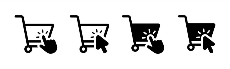 Shopping cart icon. Web store shopping cart icon. Internet shop buy logo symbol sign, vector illustration.  © Evolvect