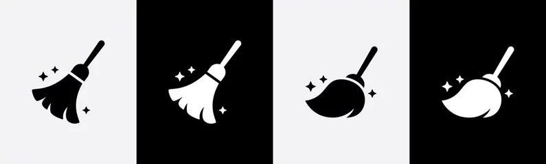 Fotobehang Broom icons symbol vector for apps and websites.  © Evolvect