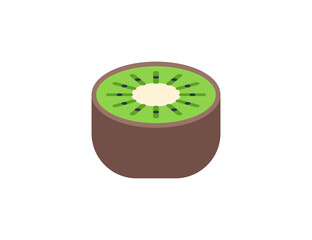 Kiwi fruit vector flat emoticon. Isolated Kiwi fruit emoji illustration. Kiwi fruit icon