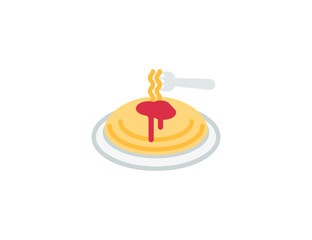 Spaghetti vector flat emoticon. Isolated Spaghetti  illustration. Spaghetti icon