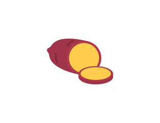 Sweet Potato vector flat emoticon. Isolated Sweet Potato  illustration. Sweet Potato icon