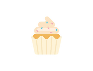 Cupcake vector flat emoticon. Isolated Cupcake  illustration. Cupcake icon