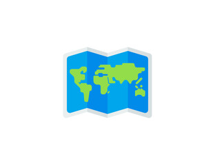 World Map vector flat emoticon. Isolated World Map illustration. World Map icon