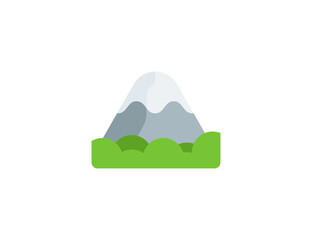 Snow-Capped Mountain vector flat emoticon. Isolated Snow-Capped Mountain illustration. Snow-Capped Mountain icon