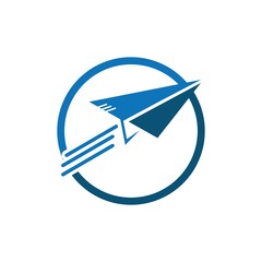 Fototapeta na wymiar Paper Plane aircraft trail Signature Icon Logo Design