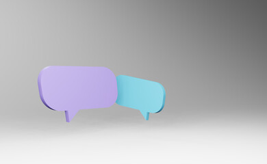 Illustration of a chat. Messages bubble design. 3d rendering