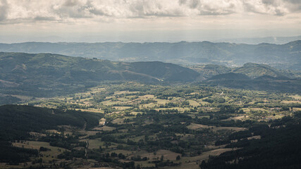 Fototapeta premium View of the hills and valleys of Serbia