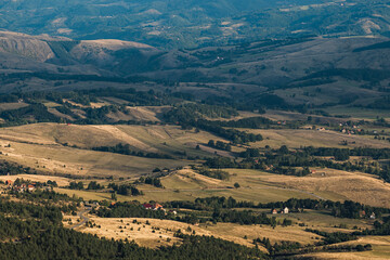 View of the hills and valleys of Serbia