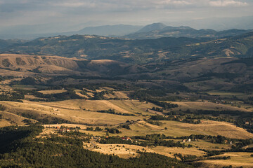 Naklejka premium View of the hills and valleys of Serbia