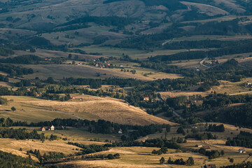 View of the hills and valleys of Serbia