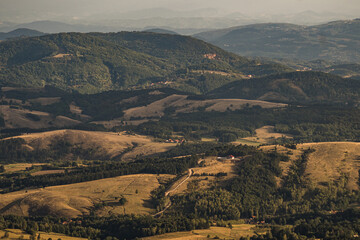 Fototapeta na wymiar View of the hills and valleys of Serbia