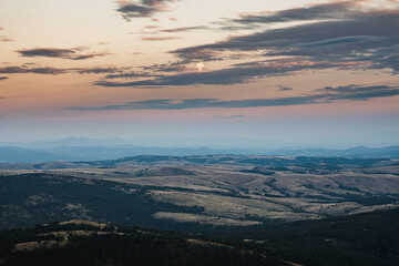 View of the hills and valleys of Serbia