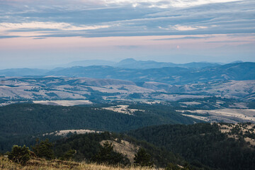 View of the hills and valleys of Serbia
