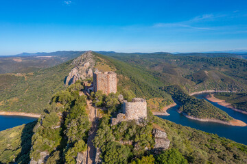 Monfrague castle at Extremadura province in Spain.