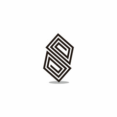 letter s spiral thin linear geometric logo vector