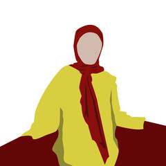 Illustration of beautiful Muslim woman wearing hijab.