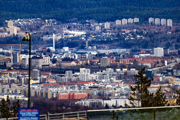 Obraz premium View of Oslo east from Holmenkollen, Oslo, Norway