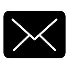 Letter Mail Sign Flat Icon Isolated On White Background