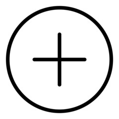 Plus Button Flat Icon Isolated On White Background