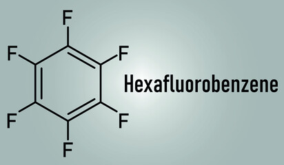 Hexafluorobenzene molecule. Skeletal chemical formula.