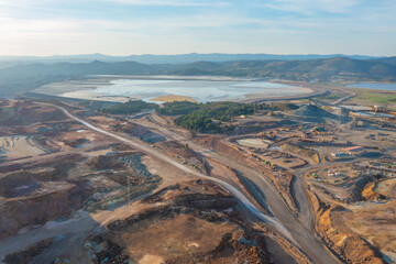 Reservoir for mining residues at Minas de Riotinto in Spain.