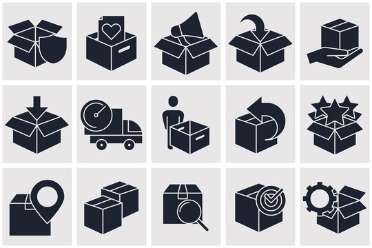 shipping and delivery set icon symbol template for graphic and web design collection logo vector illustration