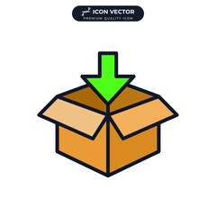 packaging icon symbol template for graphic and web design collection logo vector illustration