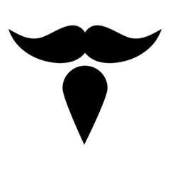 Mustache And Beard Flat Icon Isolated On White Background