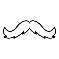 Mustache Flat Icon Isolated On White Background