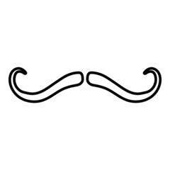 Mustache Flat Icon Isolated On White Background