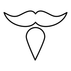 Mustache And Beard Flat Icon Isolated On White Background