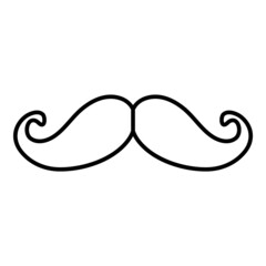 Mustache Flat Icon Isolated On White Background